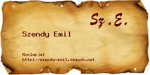 Szendy Emil névjegykártya