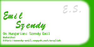 emil szendy business card